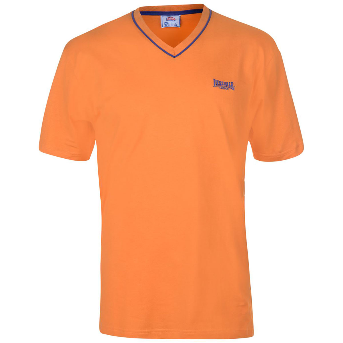 Lonsdale Men's Short-Sleeve V Neck Tee - Orange, 4XL