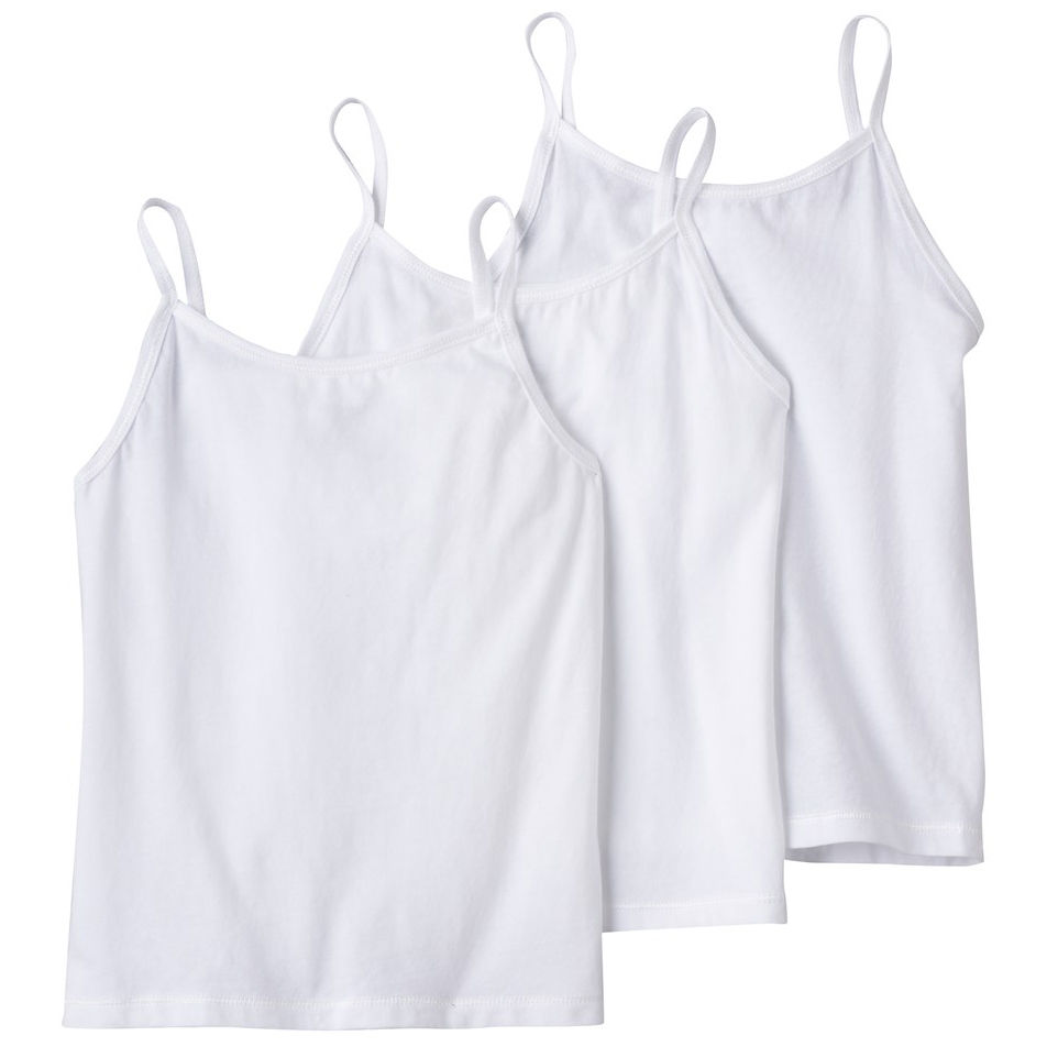Hanes Girls' Ultimate Cotton Stretch Cami Undershirts, 3-Pack - Various Patterns, M