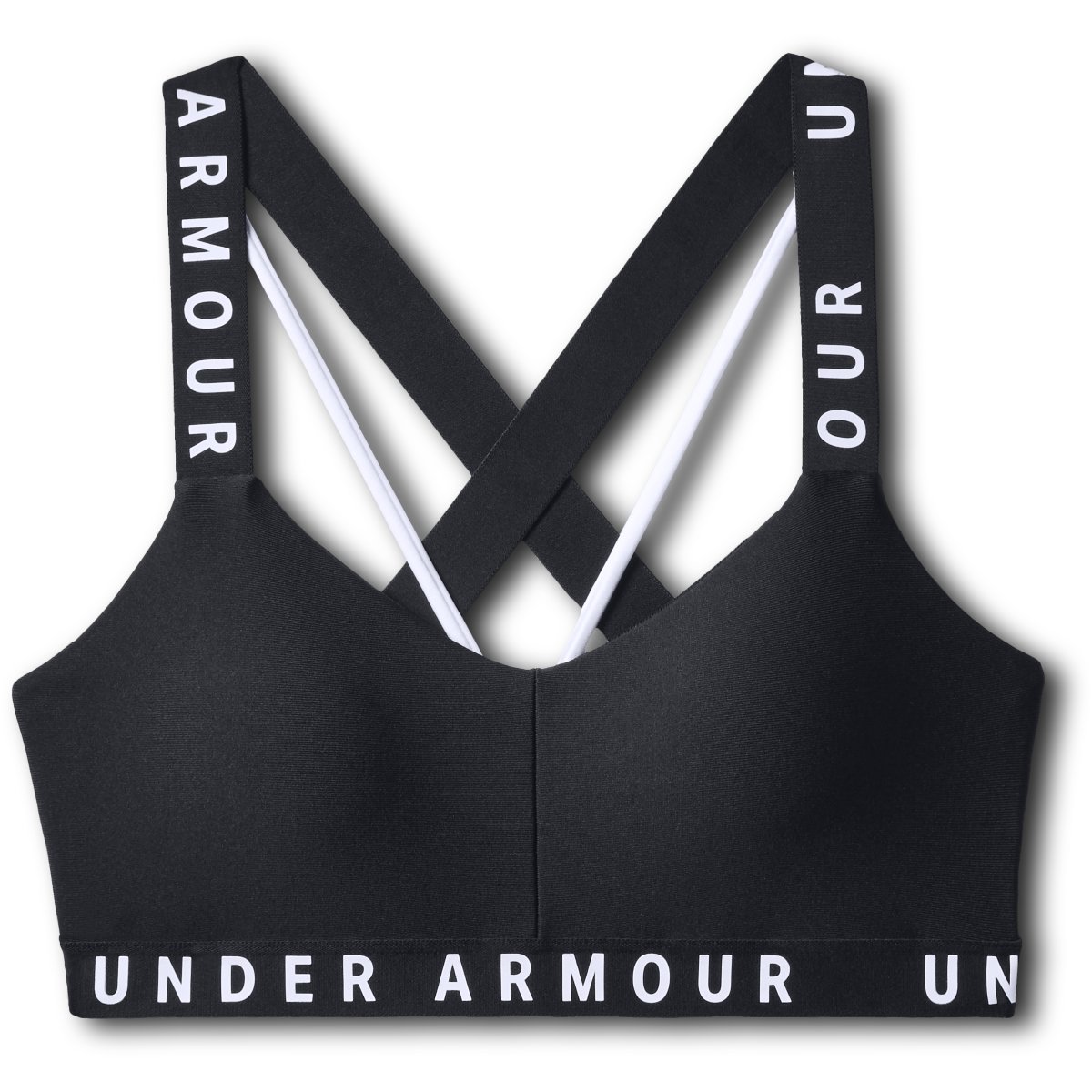 Under Armour Women's Ua Wordmark Strappy Sportlette Sports Bra - Black, L