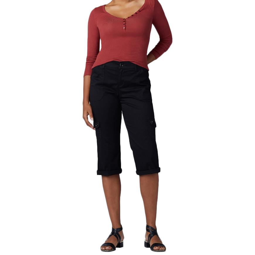 LEE Women's Flex-To-Go Cargo Skimmer Capris - Black, 8