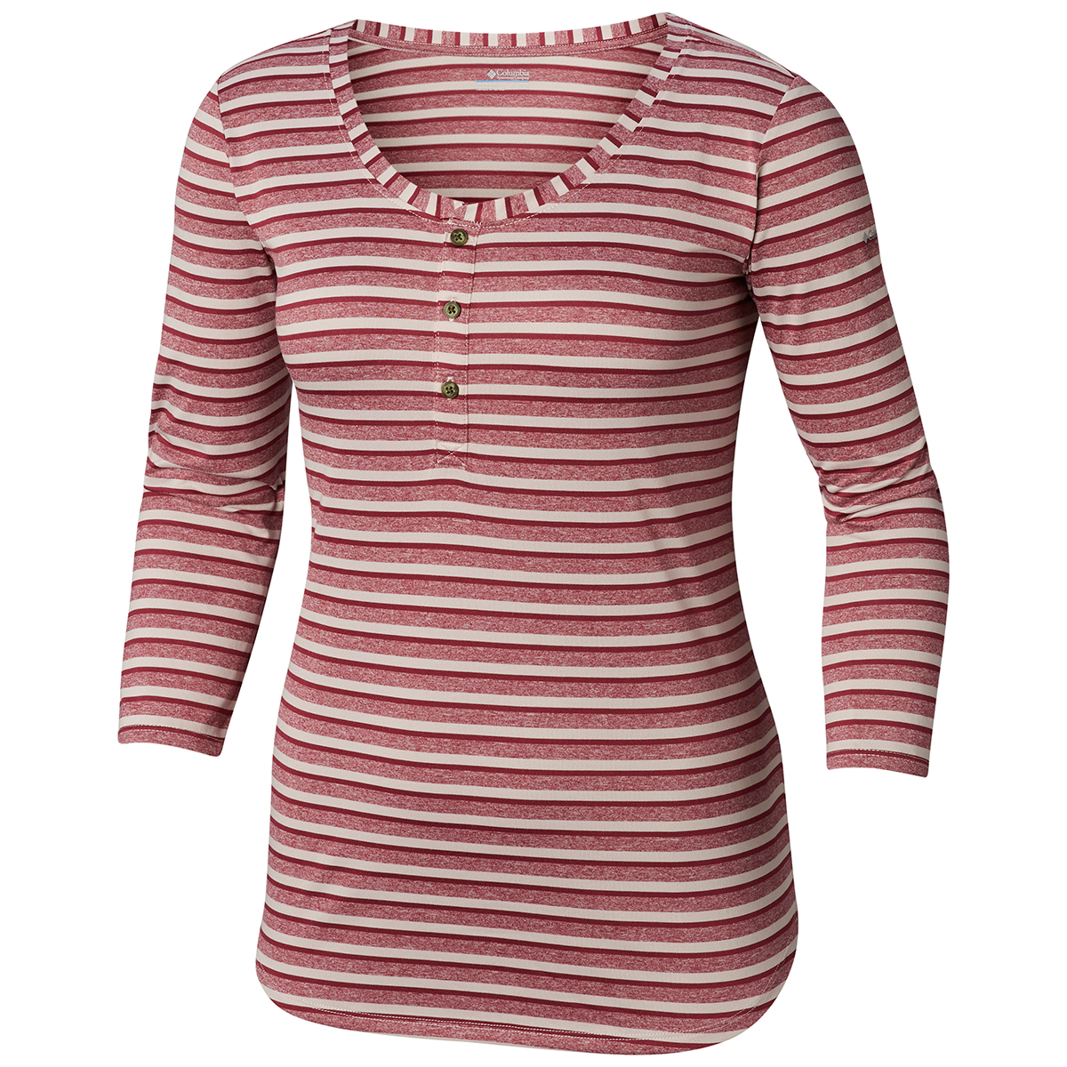 Columbia Women's Walkabout Long-Sleeve Henley - Red, M