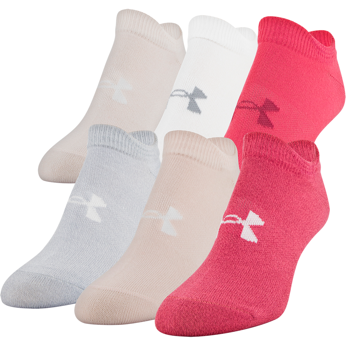 Under Armour Women's Essential No Show Socks, 6-Pack