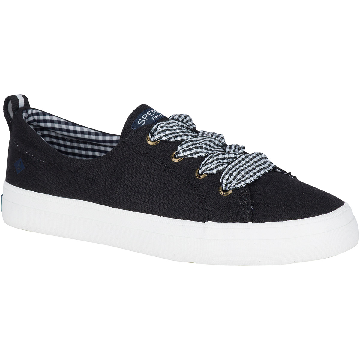Sperry Women's Crest Vibe Gingham Lace Sneakers - Black, 7