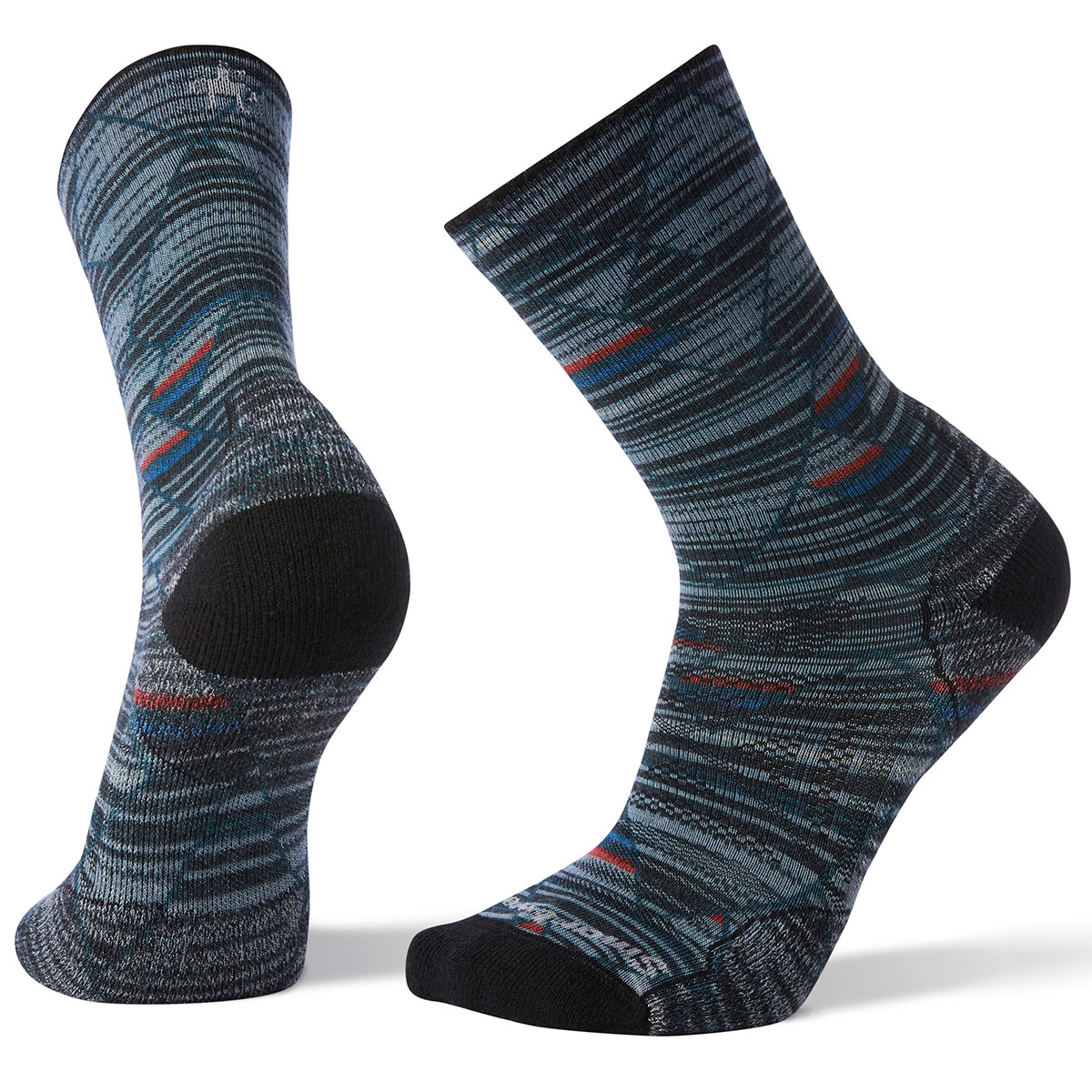 Smartwool Men's Phd Outdoor Light Margarita Mash-Up Print Crew Socks - Black, L