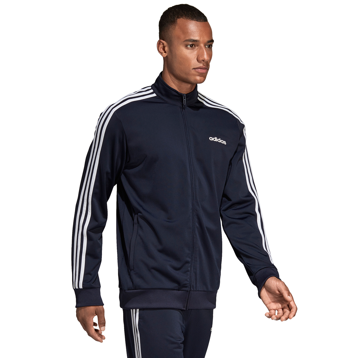 Adidas Men's Essential 3Stripe Tricot Track Jacket | eBay