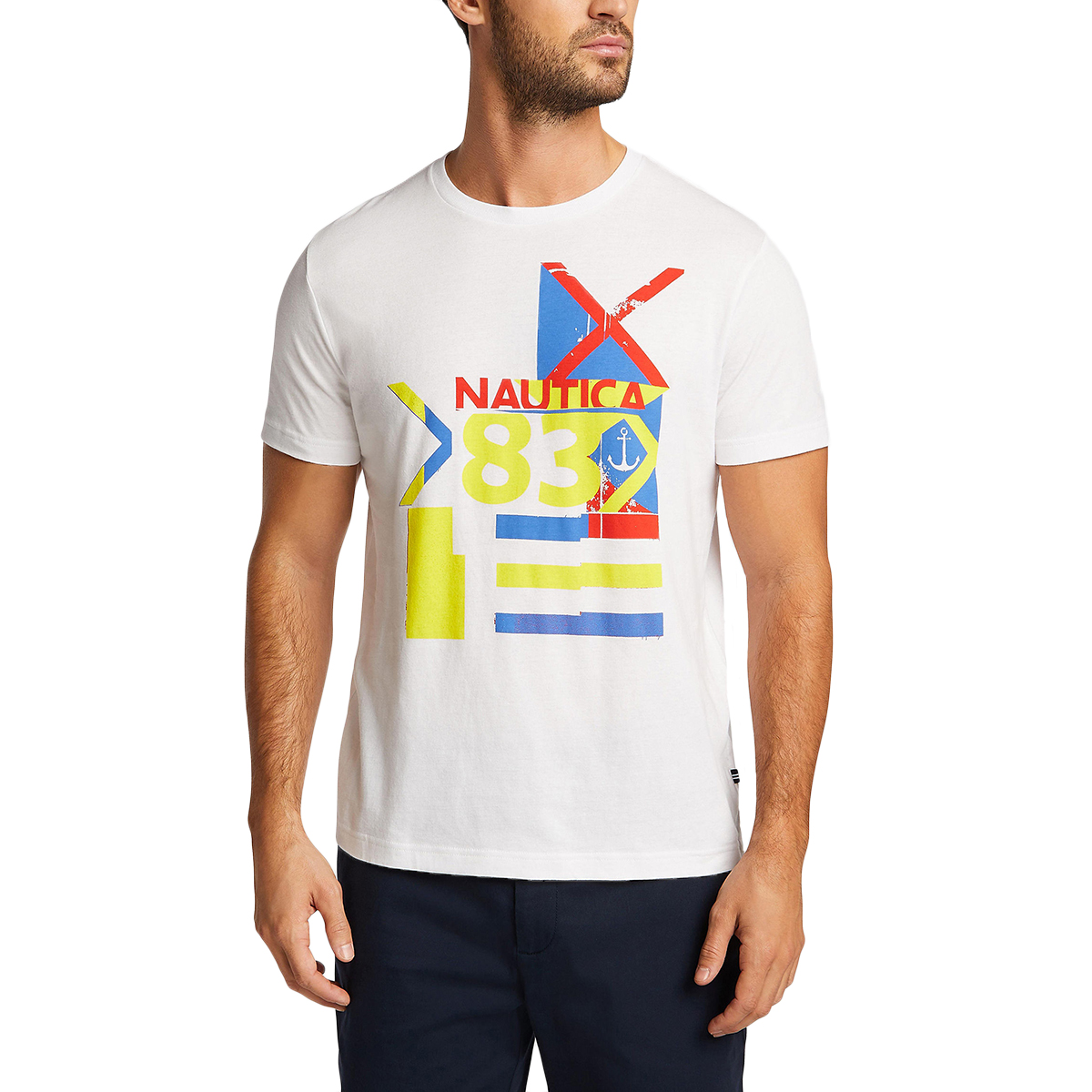 Nautica Men's Ns '83 Maritime Sailing Short-Sleeve Graphic Tee - White, XXL