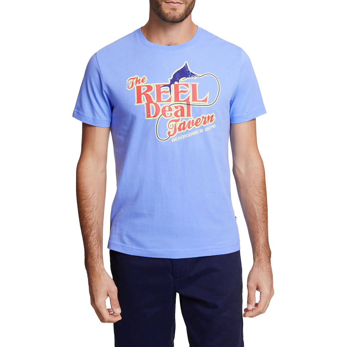 Nautica Men's Reel Deal Graphic Tee - Blue, XXL