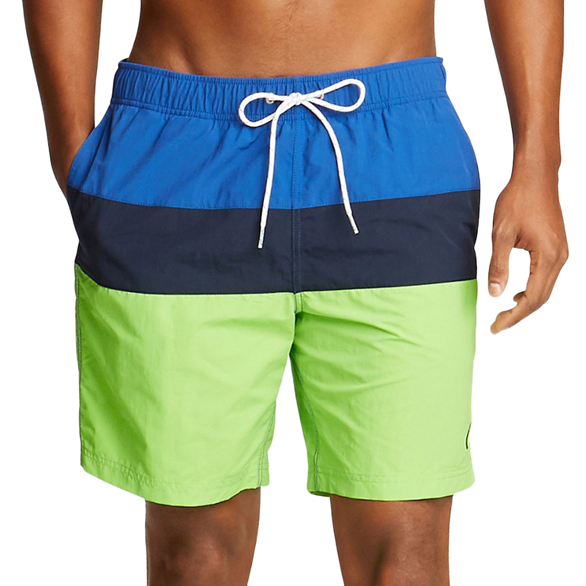 Nautica Men's Tri-Block Swim Shorts - Green, XL