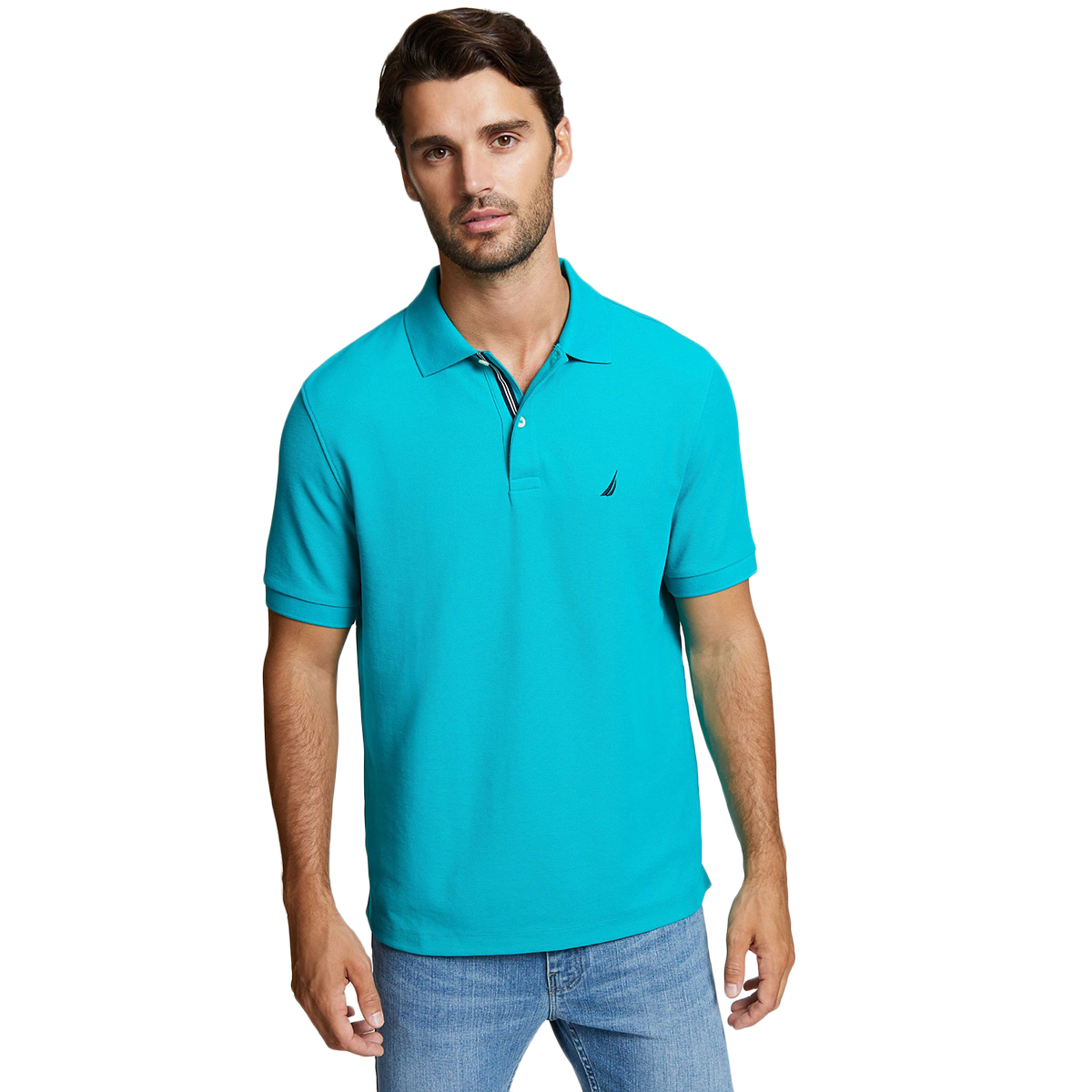 Nautica Men's Solid Performance Deck Polo - Green, XL