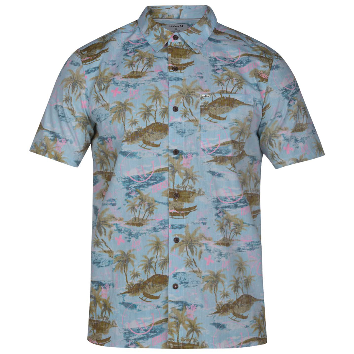 Hurley Young Men's Outrigger Woven Short-Sleeve Shirt