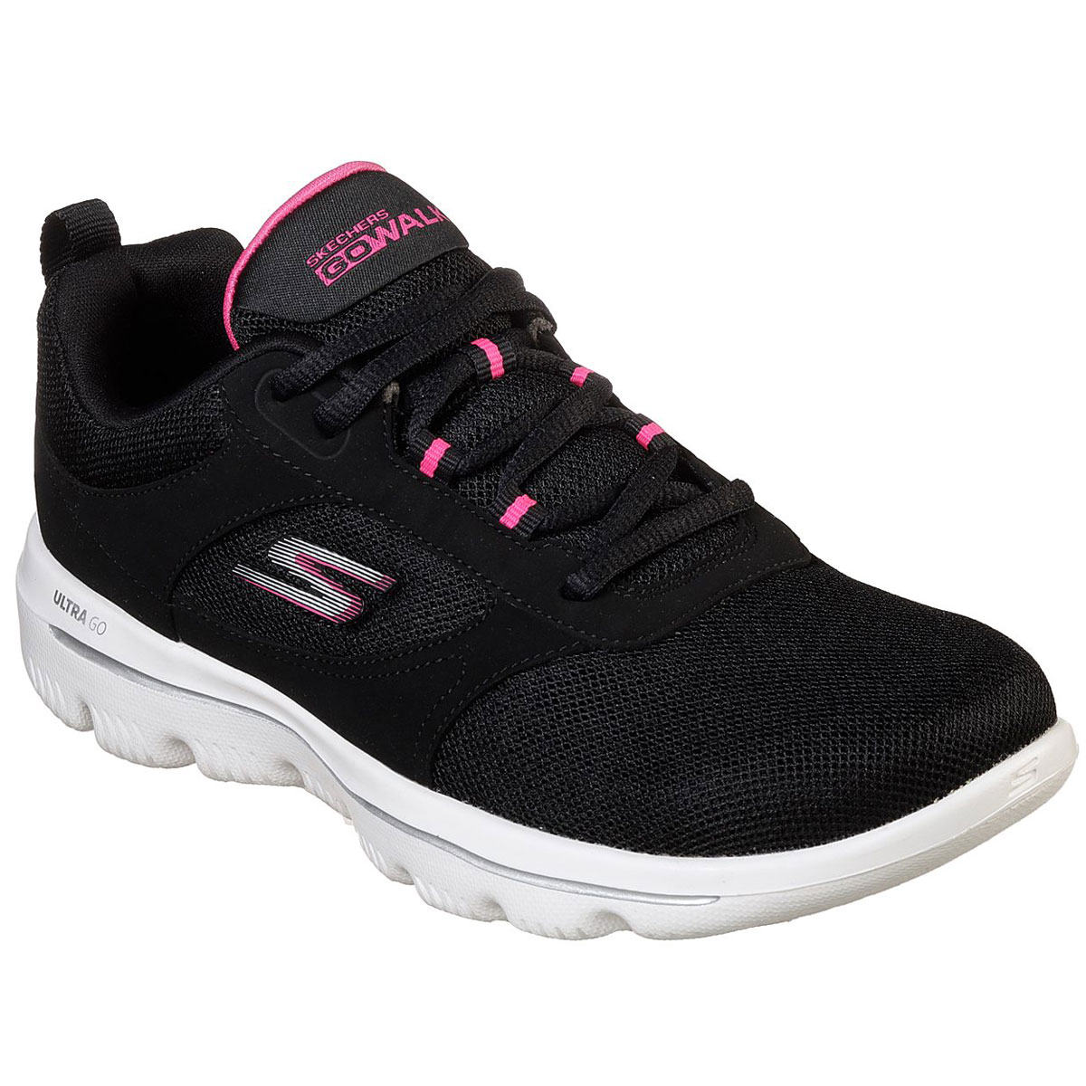 Skechers Women's Go Walk Evolution Ultra Enhance Walking Shoes - Black, 8