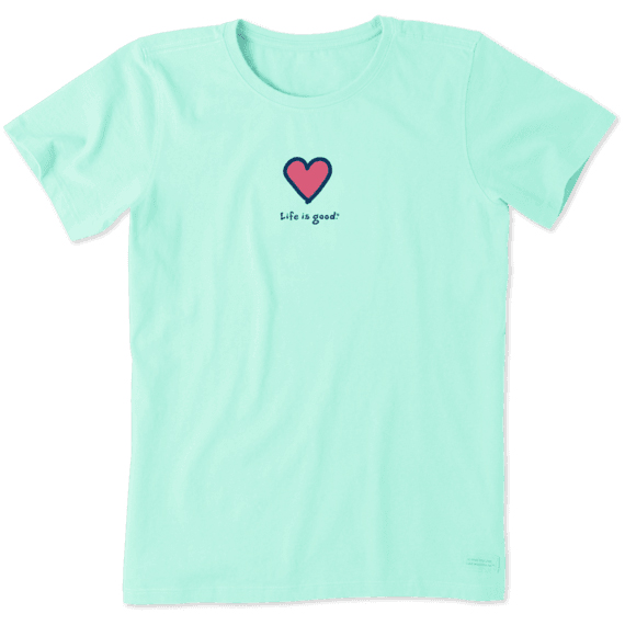 Life Is Good Women's Short-Sleeve Heart Crusher Tee - Blue, M