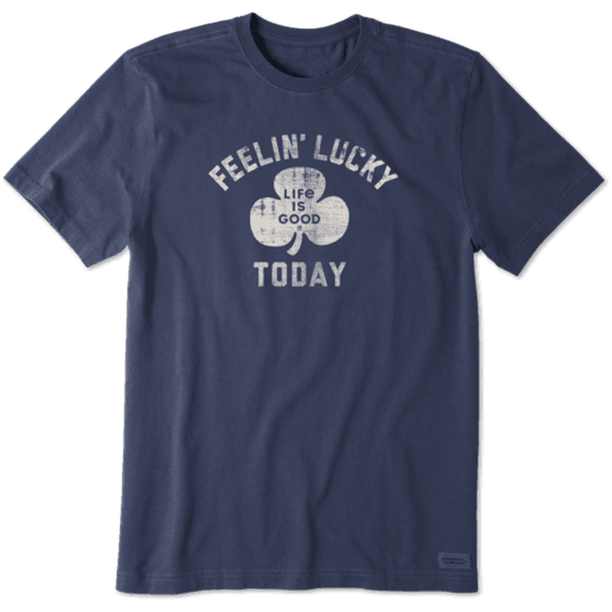 Life Is Good Men's Feelin' Lucky Today Crusher Tee - Blue, XL