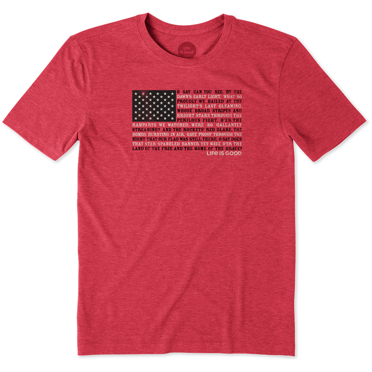 Life Is Good Men's Star Spangled Banner Tee - Red, XL