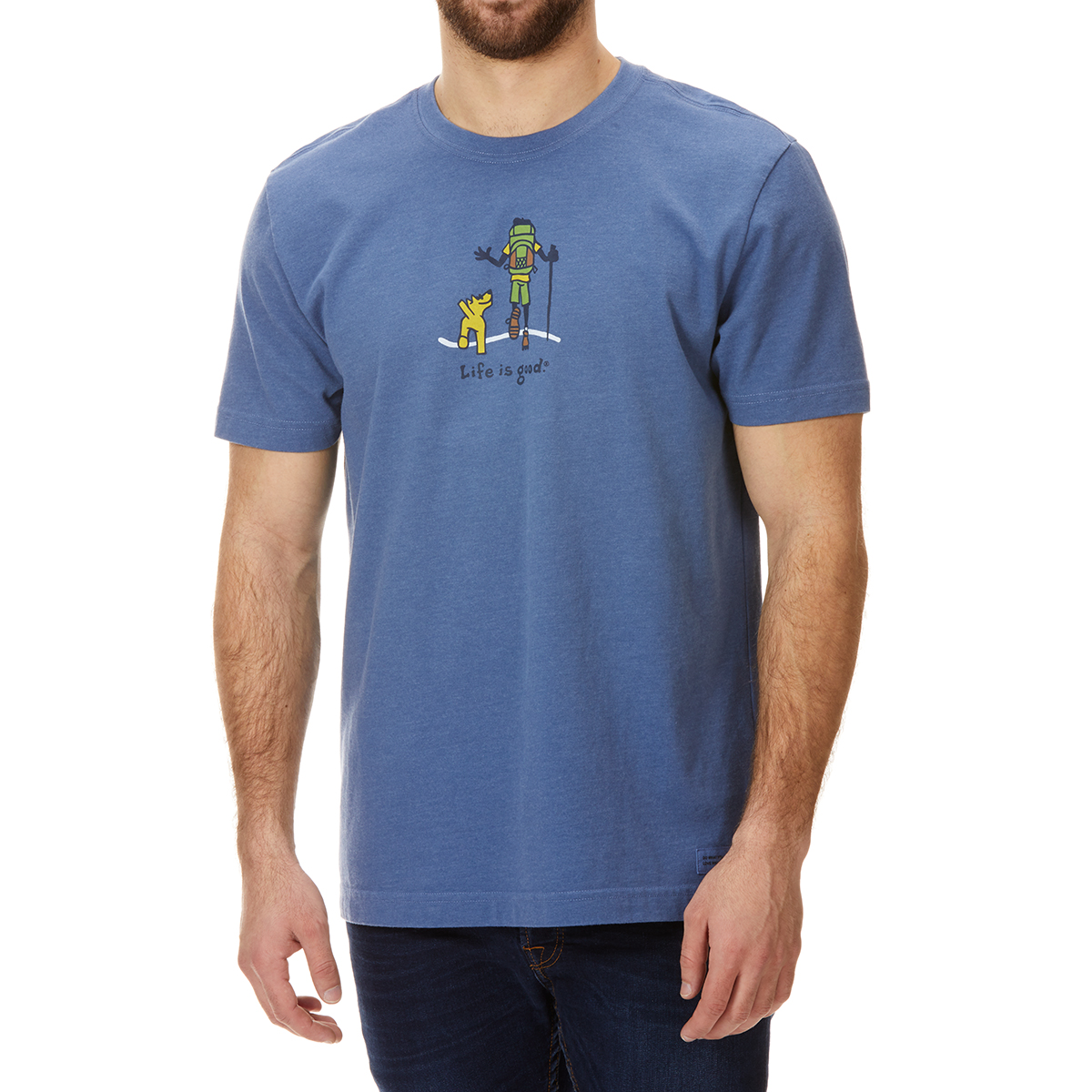 Life Is Good Men's Jake And Rocket Crusher Tee - Blue, XXL