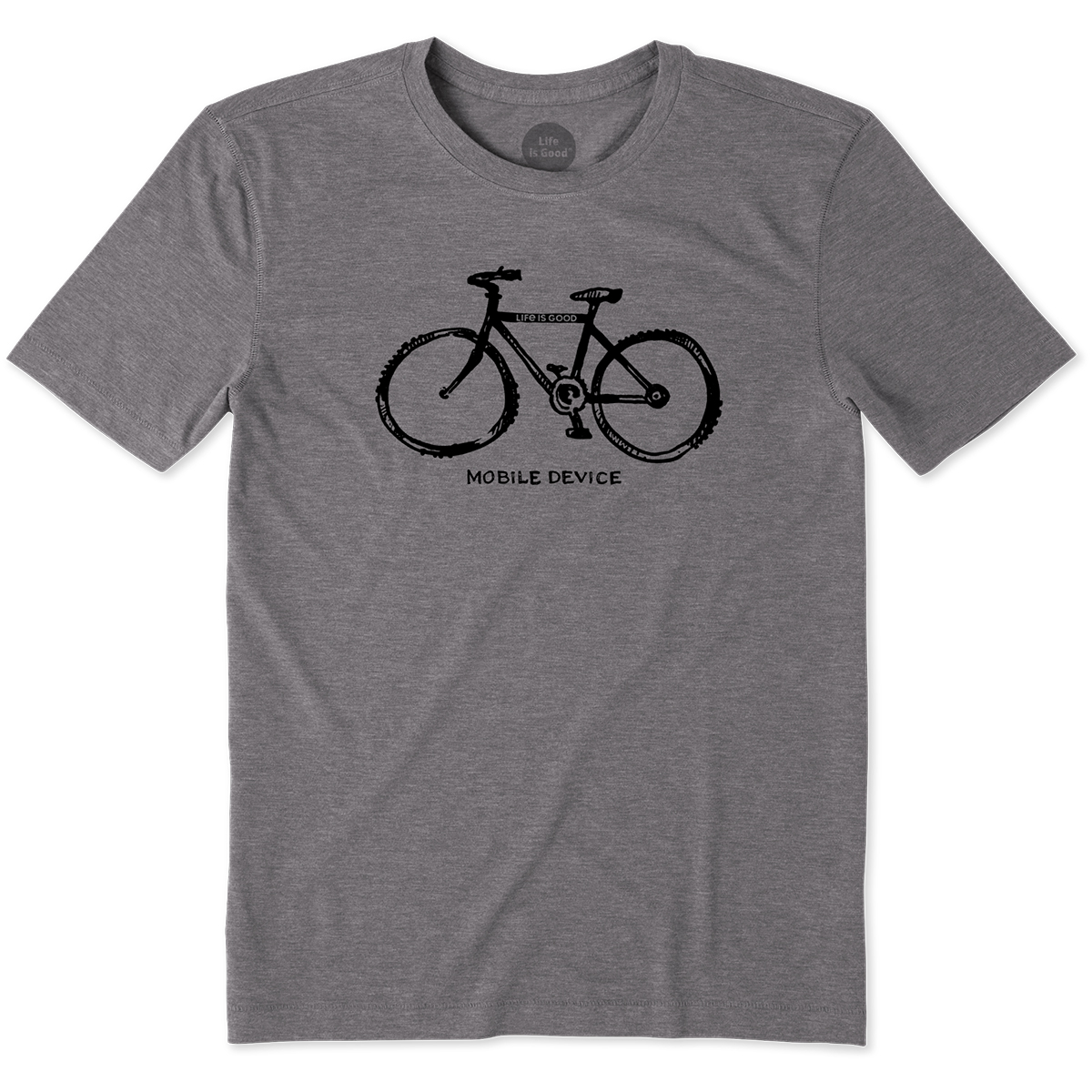 Life Is Good Men's Mobile Device Bike Cool Tee - Black, XL