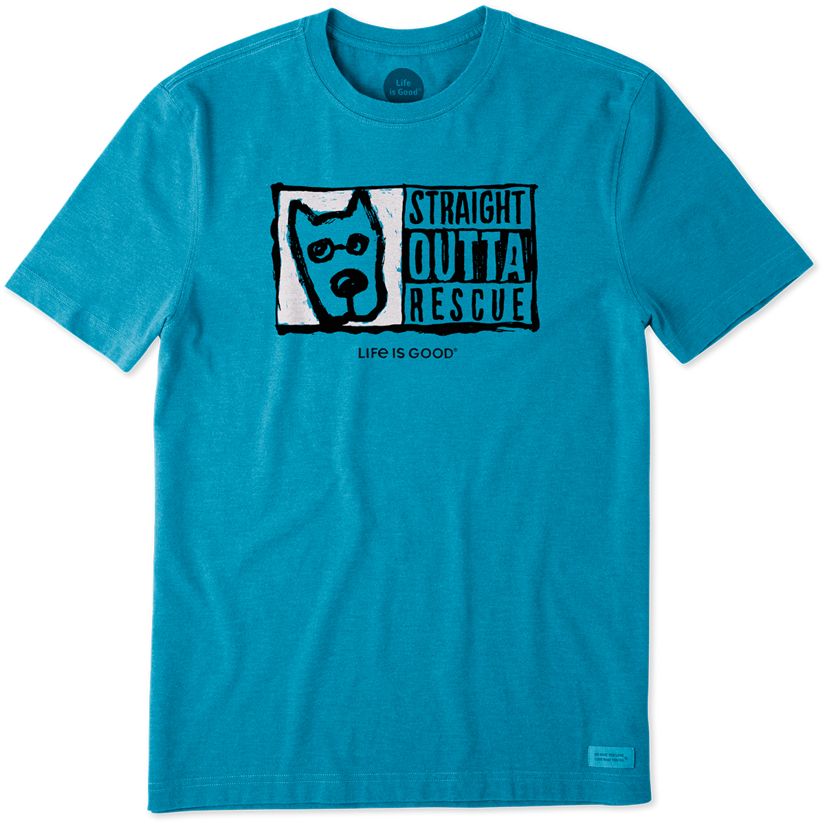 Life Is Good Men's Straight Outta Rescue Tee - Blue, L