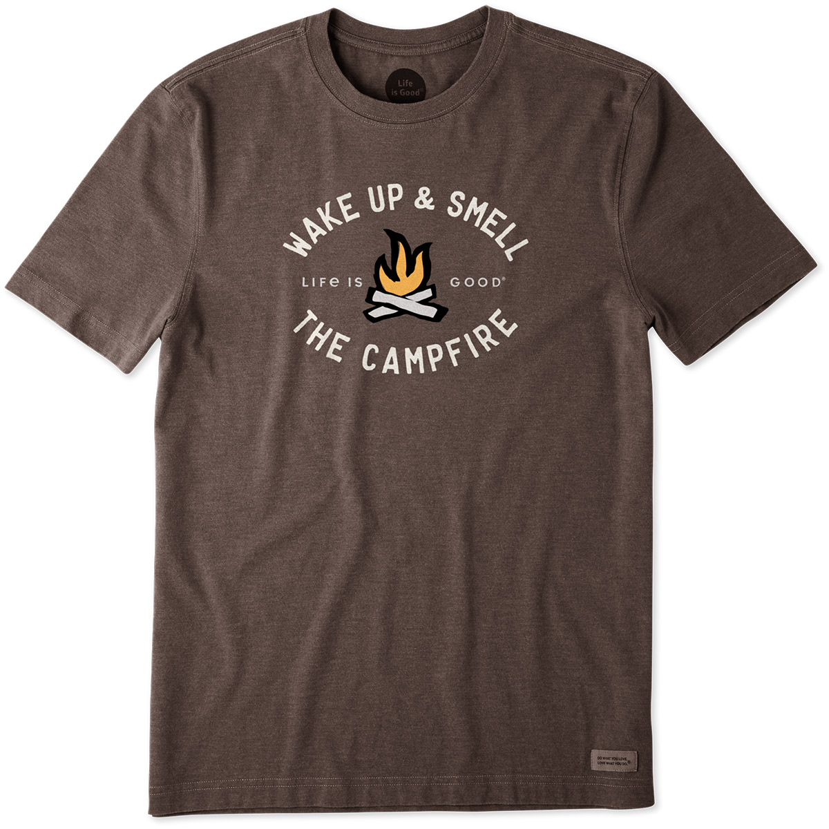 Life Is Good Men's Smell The Campfire Graphic Crusher Tee - Brown, XXL