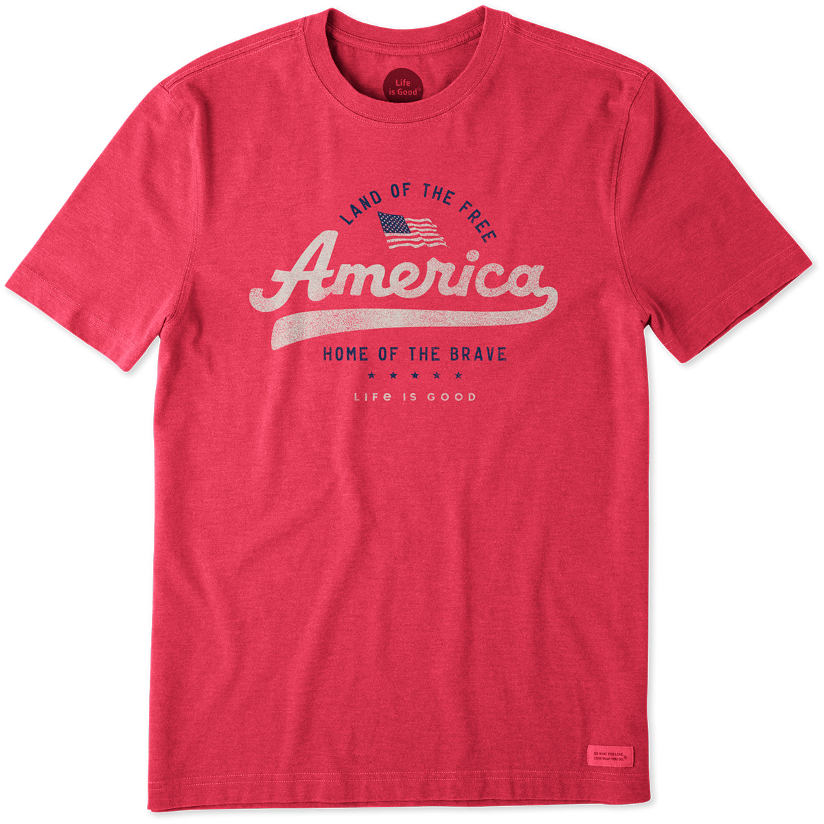 Life Is Good Men's Land Of The Free Crusher Tee - Red, XXL