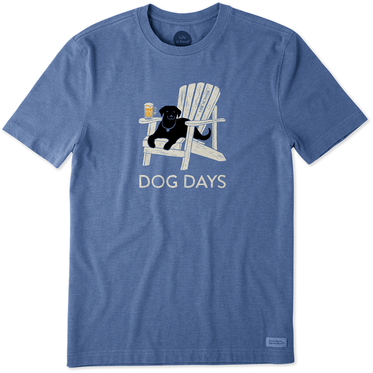 Life Is Good Men's Dog Days Short-Sleeve Crusher Tee - Blue, XL