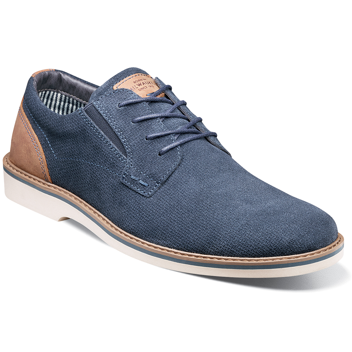 Nunn Bush Men's Barklay Plain Toe Oxford Shoes - Blue, 11