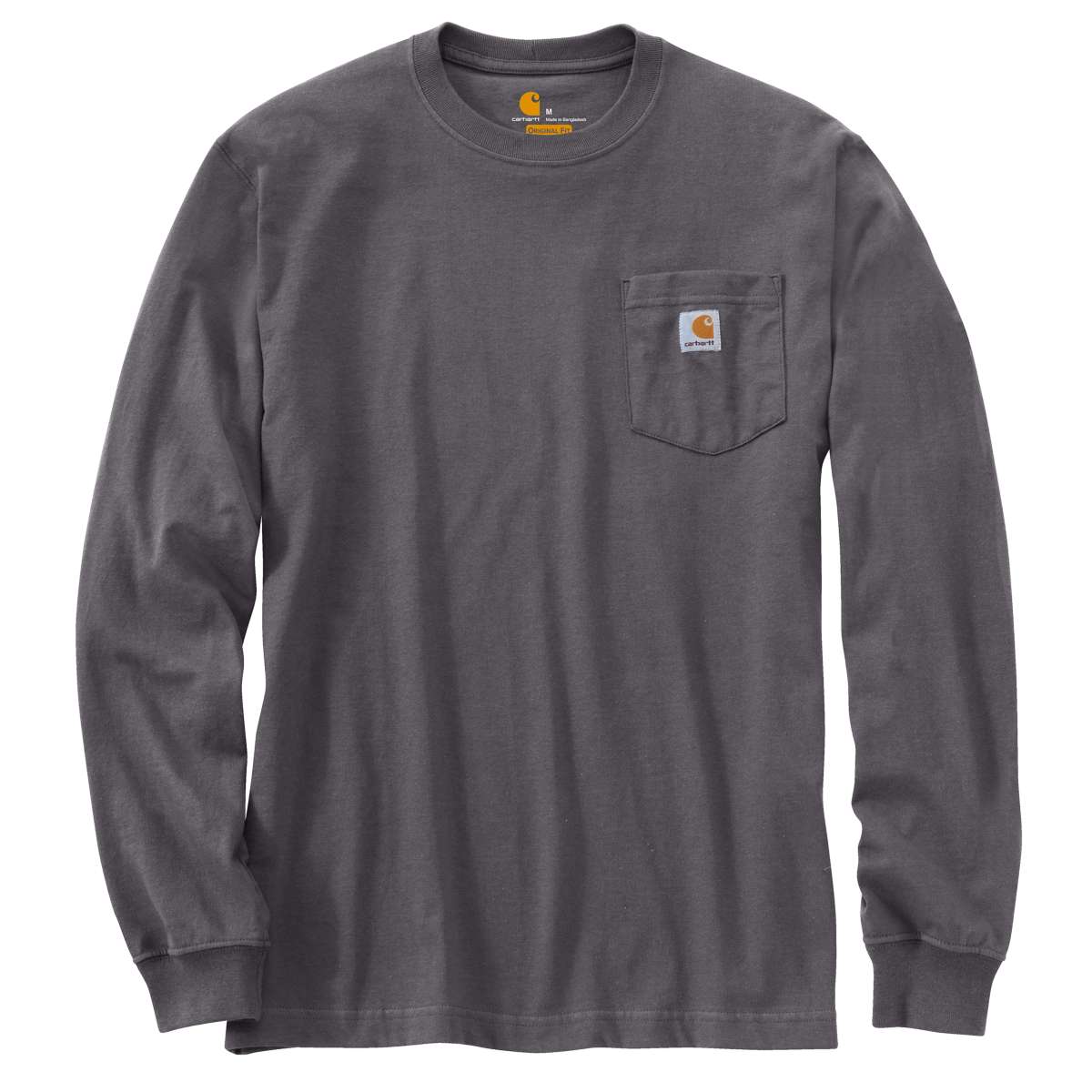 Carhartt Men's K126 Workwear Long-Sleeve Pocket Tee, Extended Sizes - Black, 2XLT