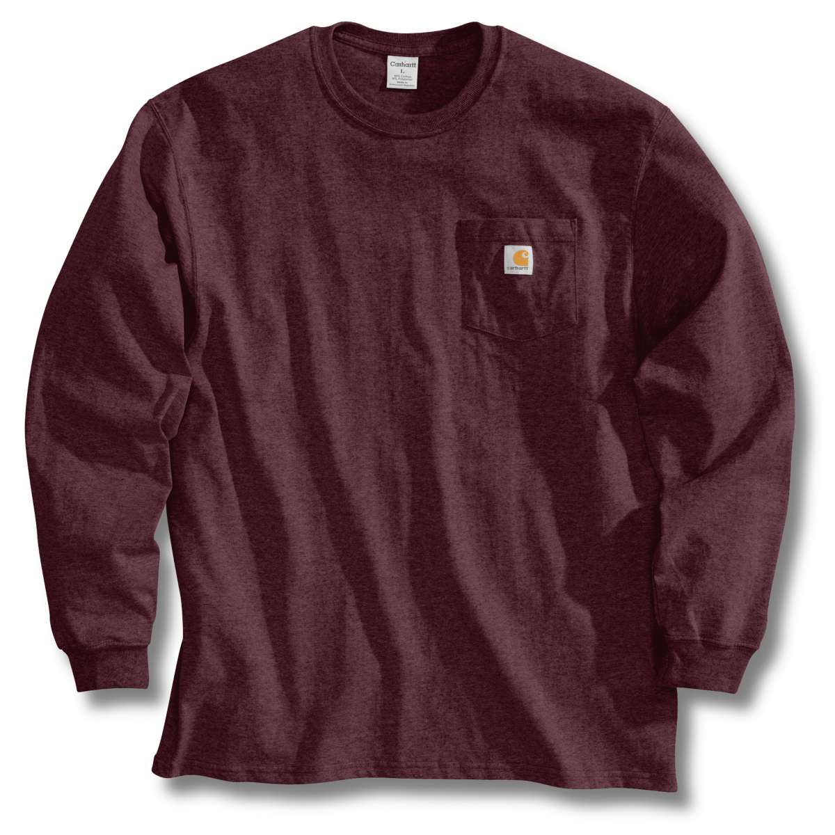 Carhartt Men's K126 Workwear Long-Sleeve Pocket Tee, Extended Sizes - Red, 5XL