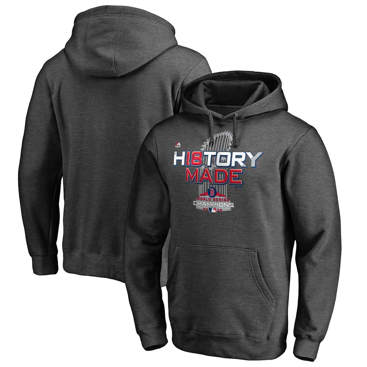 Boston Red Sox Majestic Women's 2018 World Series Champions Locker Room Pullover  Hoodie - Charcoal