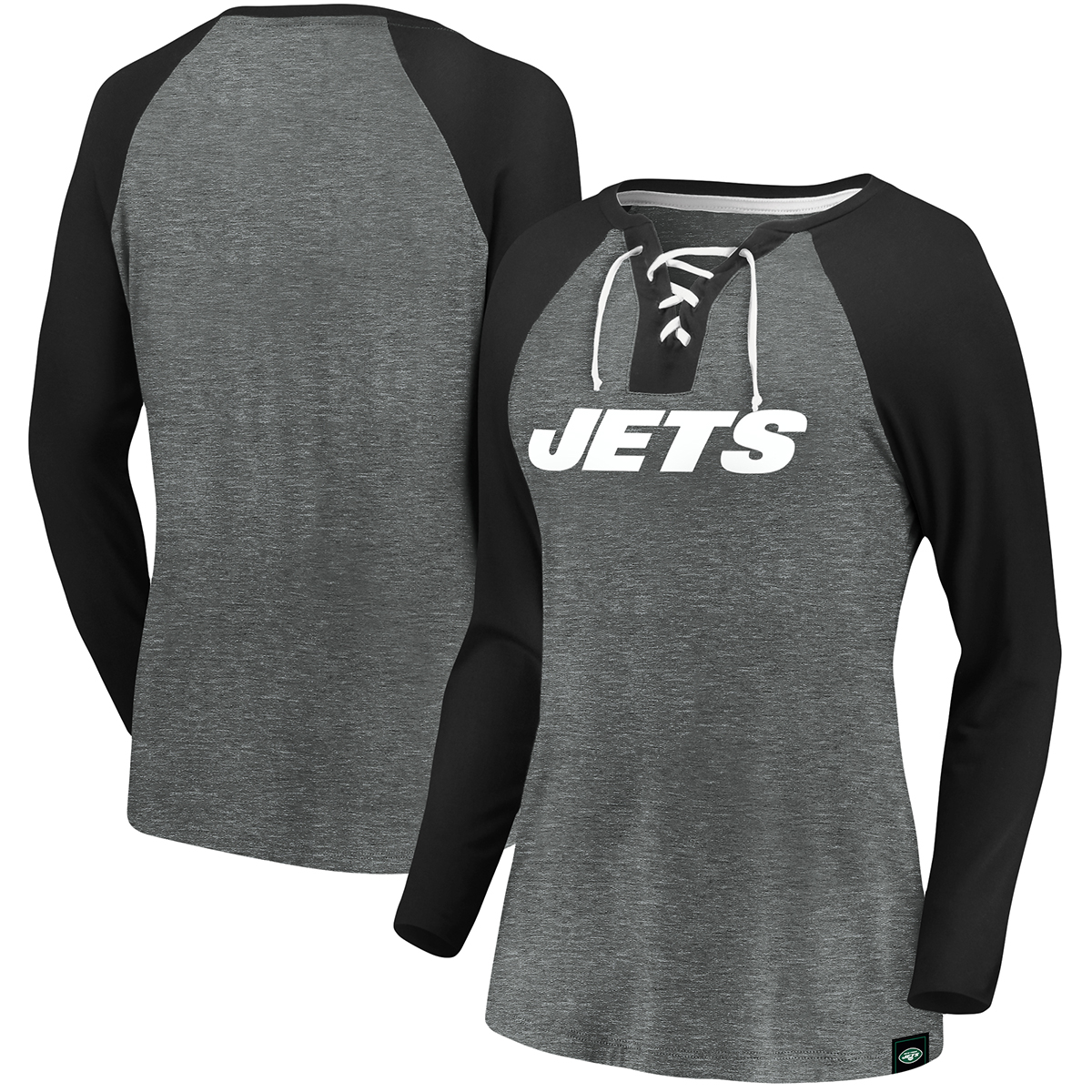 New York Jets Women's Break Out Play Lace Up Long-Sleeve Tee