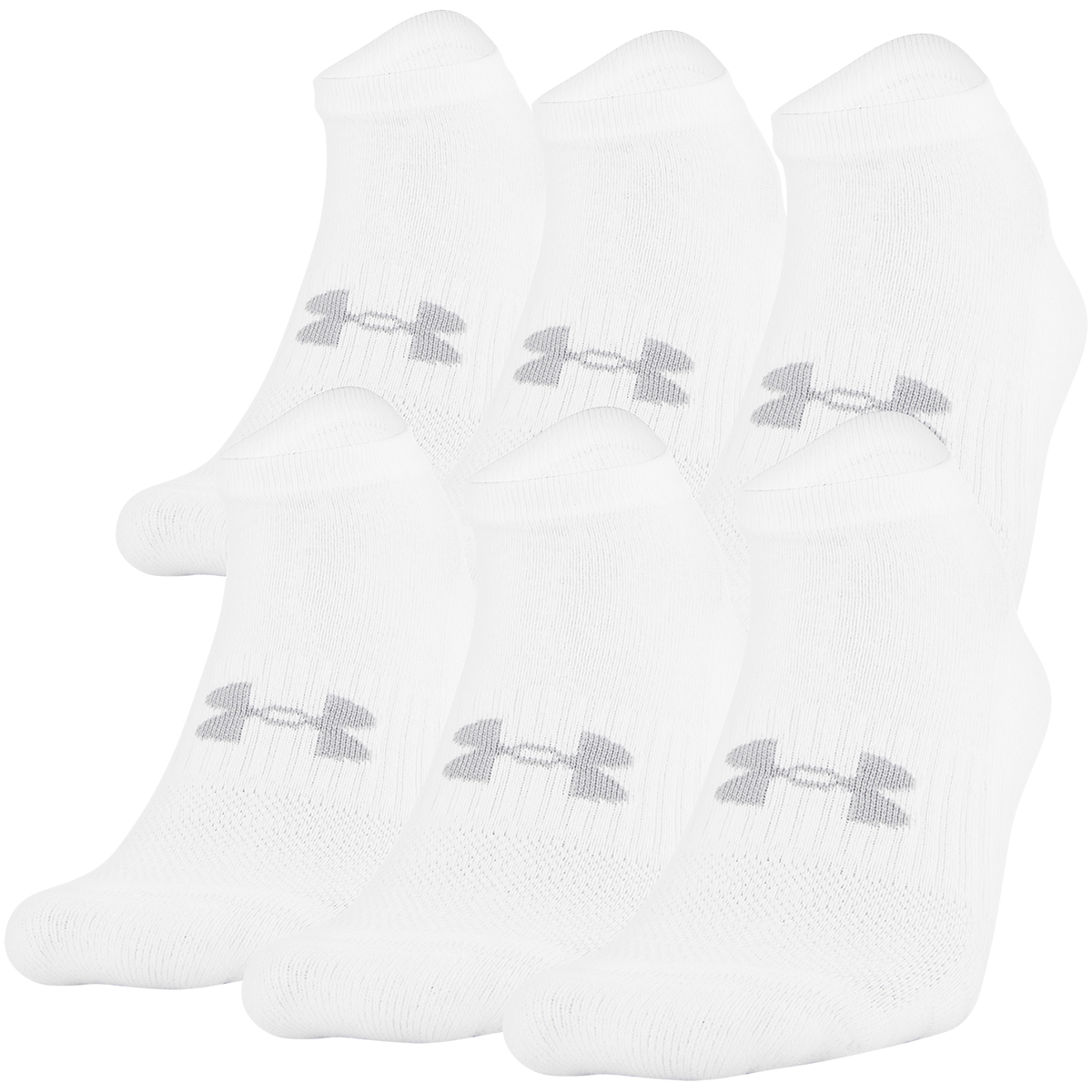 Under Armour Boys' No Show Training Socks - White, L