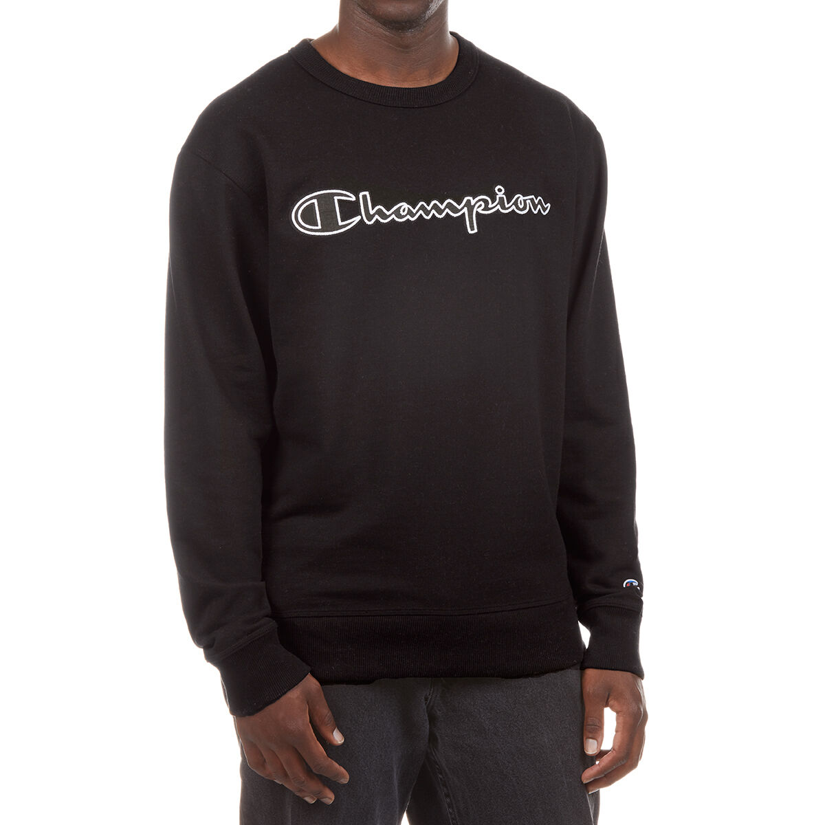 Champion Men's Graphic Powerblend Fleece Crewneck - Black, S