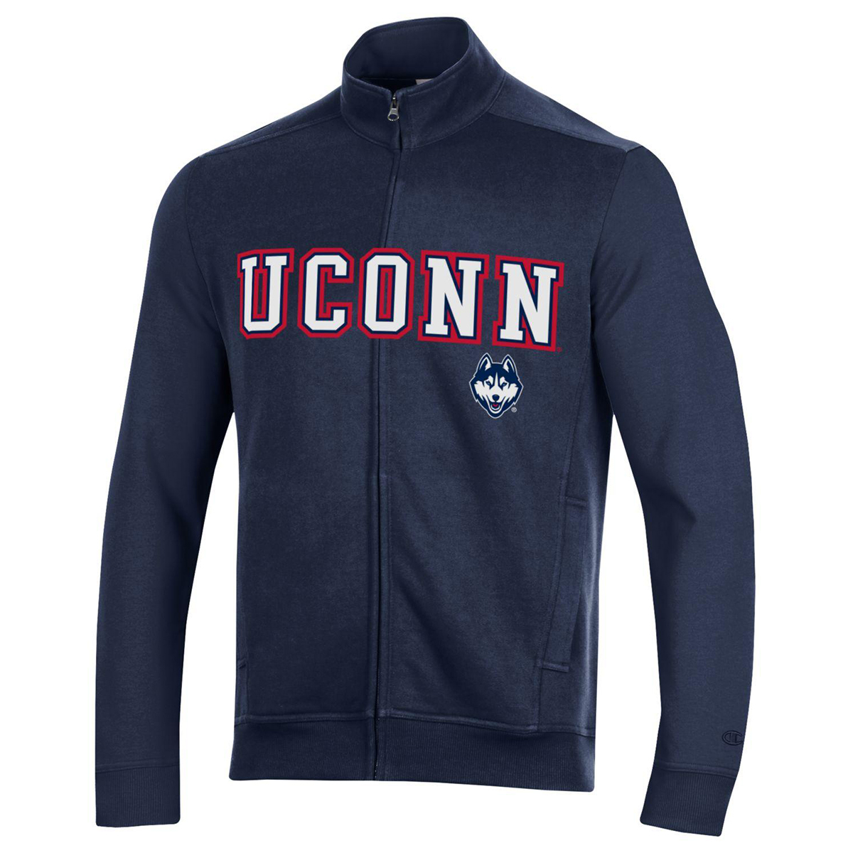 Champion Men's Uconn Super Fan Full-Zip Varsity Jacket - Blue, XL