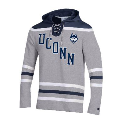 Champion Men's Uconn Super Fan Hockey Hoodie - Black, L