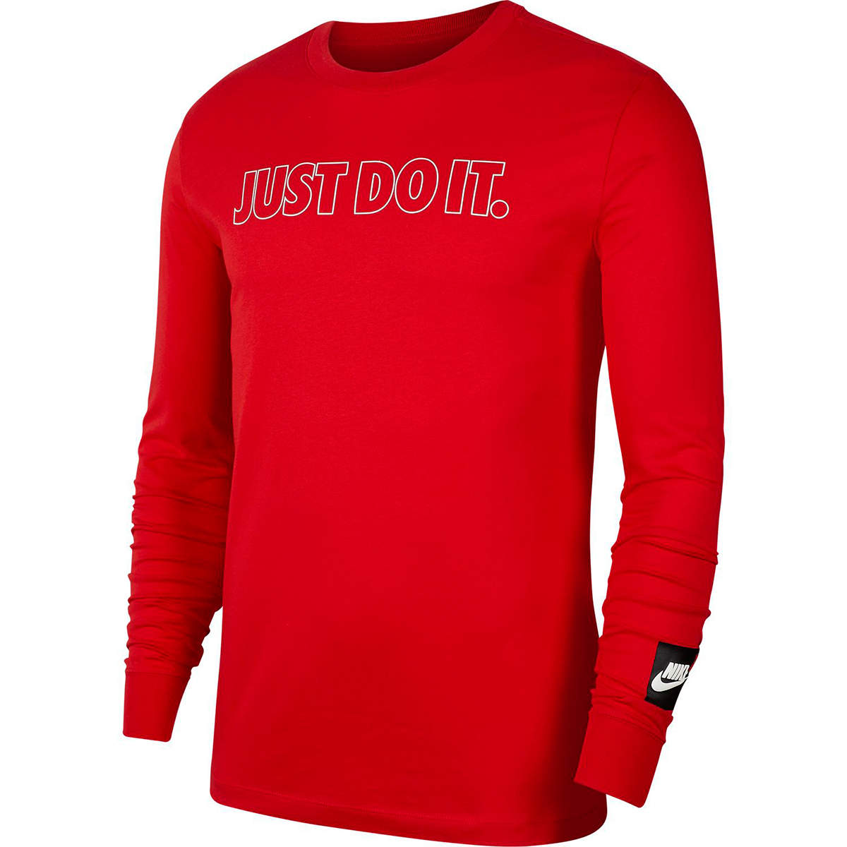 Nike Men's Long-Sleeve Just Do It Outline Tee - Red, L