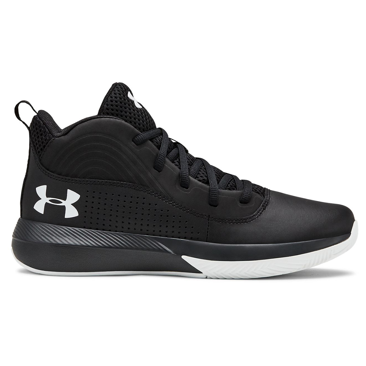 Under Armour Boys' Lockdown 4 Gs Basketball Shoes - Black, 5