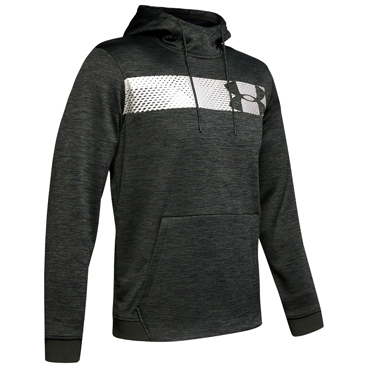 Under Armour Men' Bar Logo Pullover Hoodie - Green, L