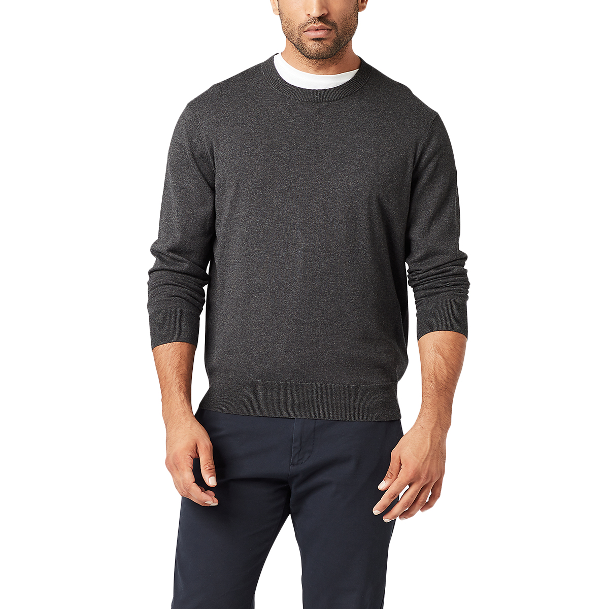 Dockers Men's Cotton Heather Crewneck Sweater - Black, L