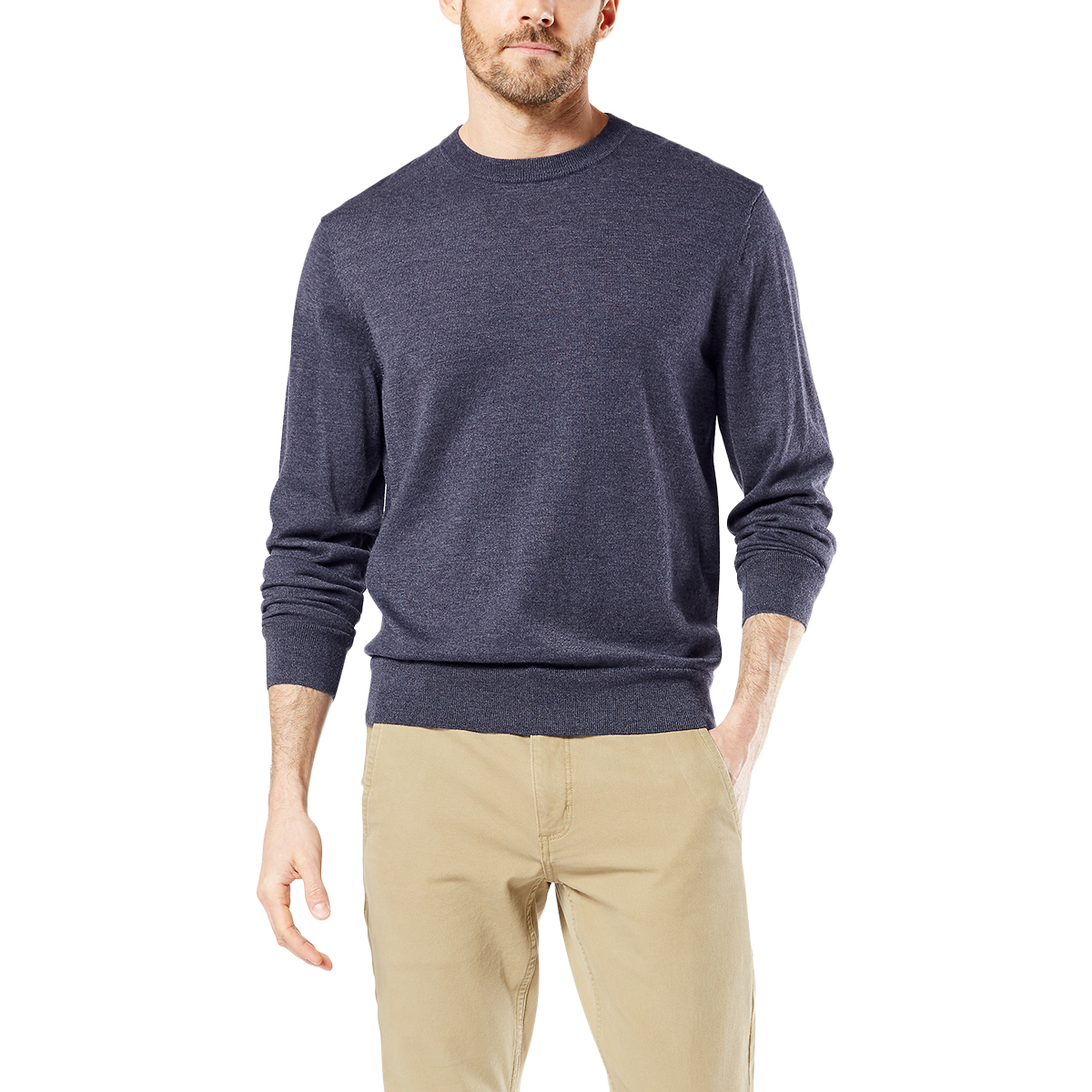 Dockers Men's Cotton Heather Crewneck Sweater - Blue, XL