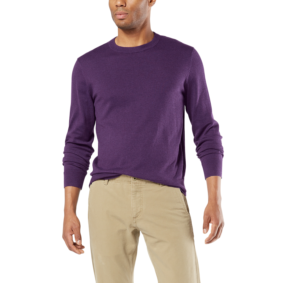 Dockers Men's Cotton Heather Crewneck Sweater - Blue, L