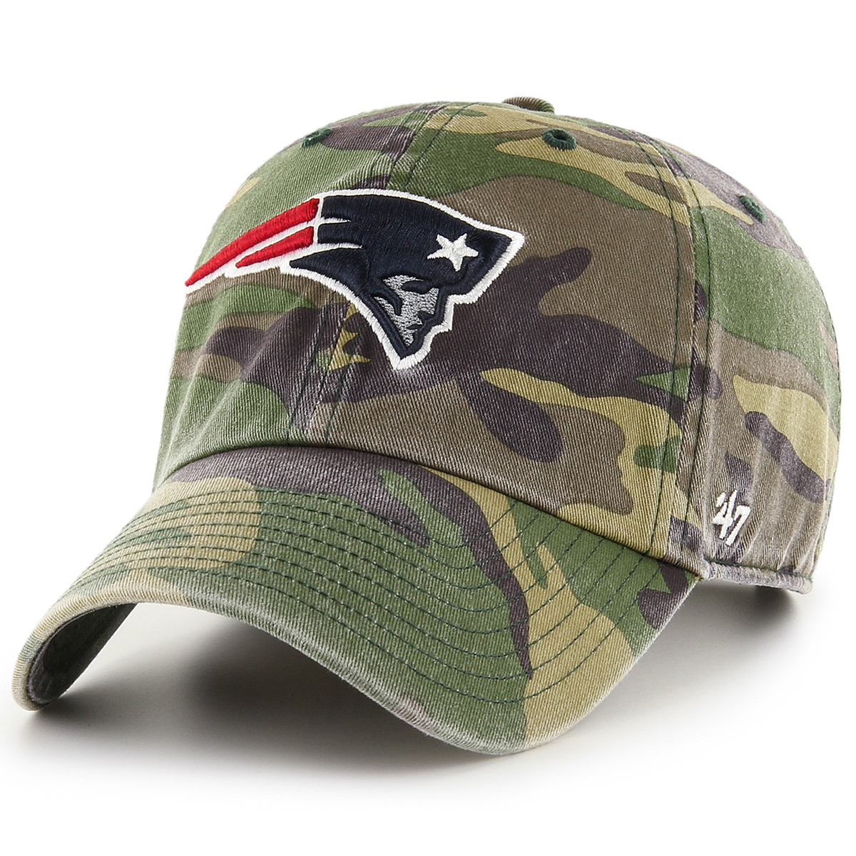 New England Patriots Men's Camo '47 Clean Up Adjustable Cap