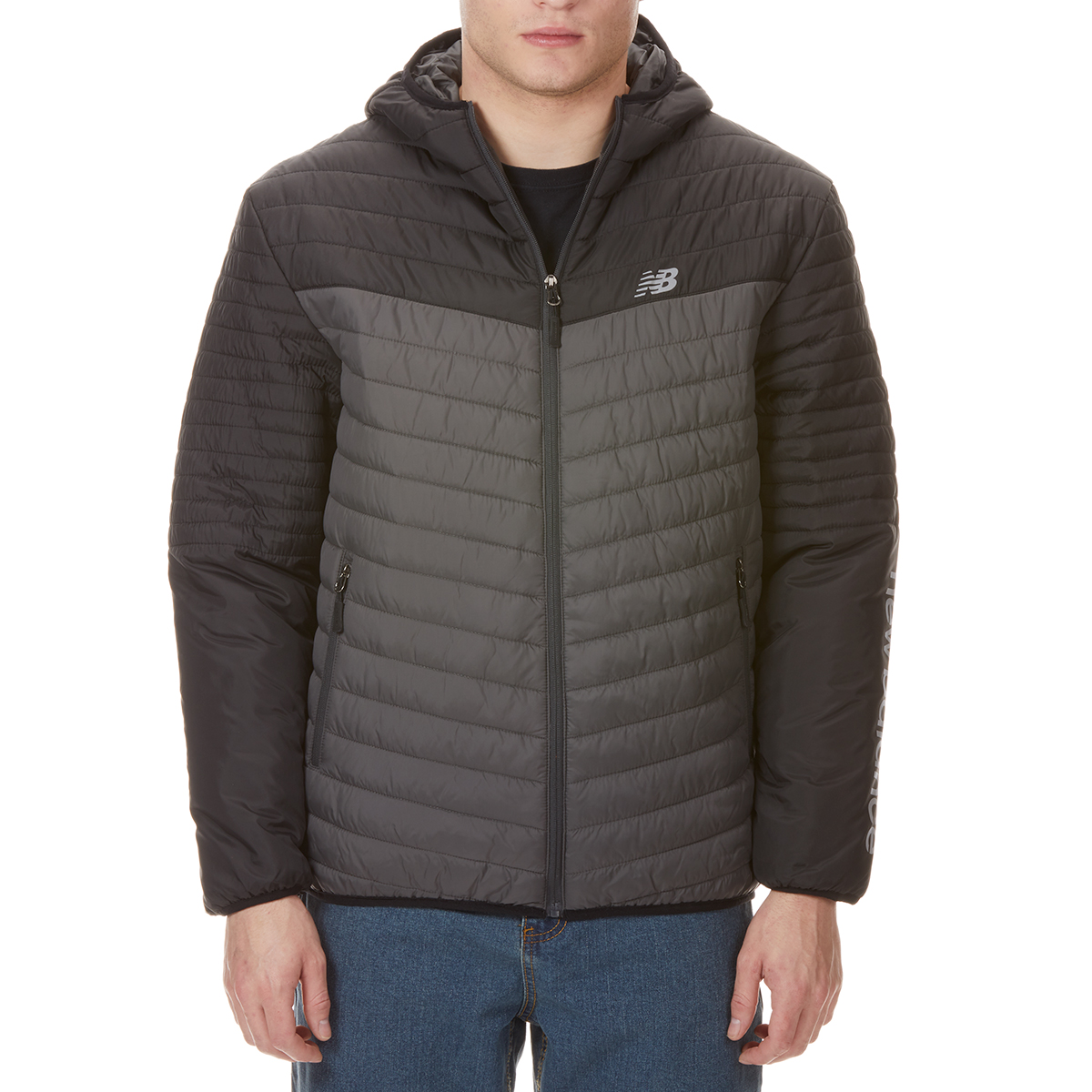 new balance hooded puffer jacket