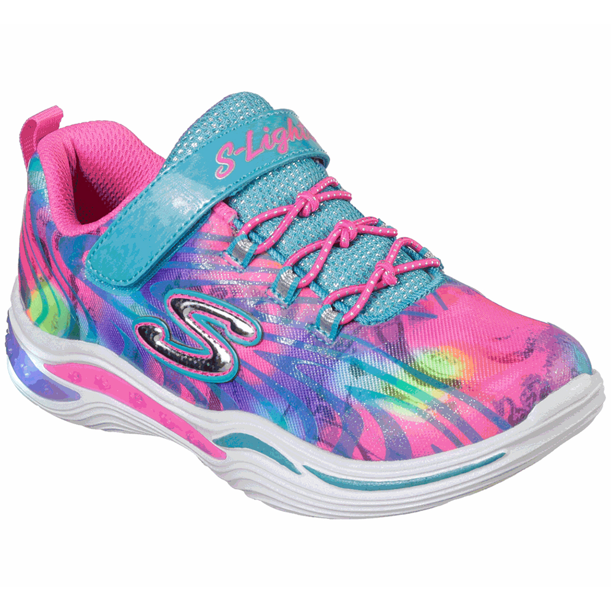 Skechers Girls' Power Petals - Flower Spark Sneaker - Various Patterns, 12