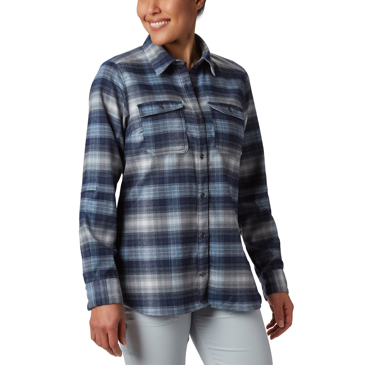 Columbia Women' Bryce Canyon Stretch Flannel Shirt - Blue, M