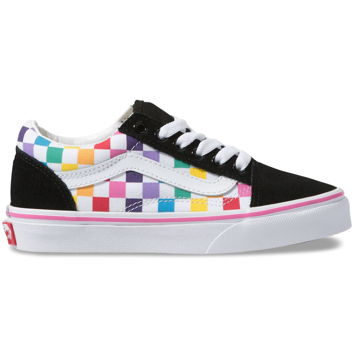 vans old skool rainbow chex skate shoe