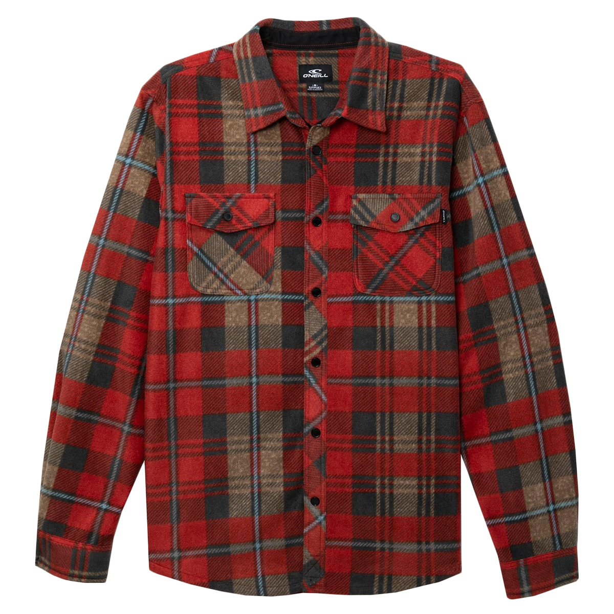 O'neill Men's Glacier Plaid Long-Sleeve Shirt - Red, L