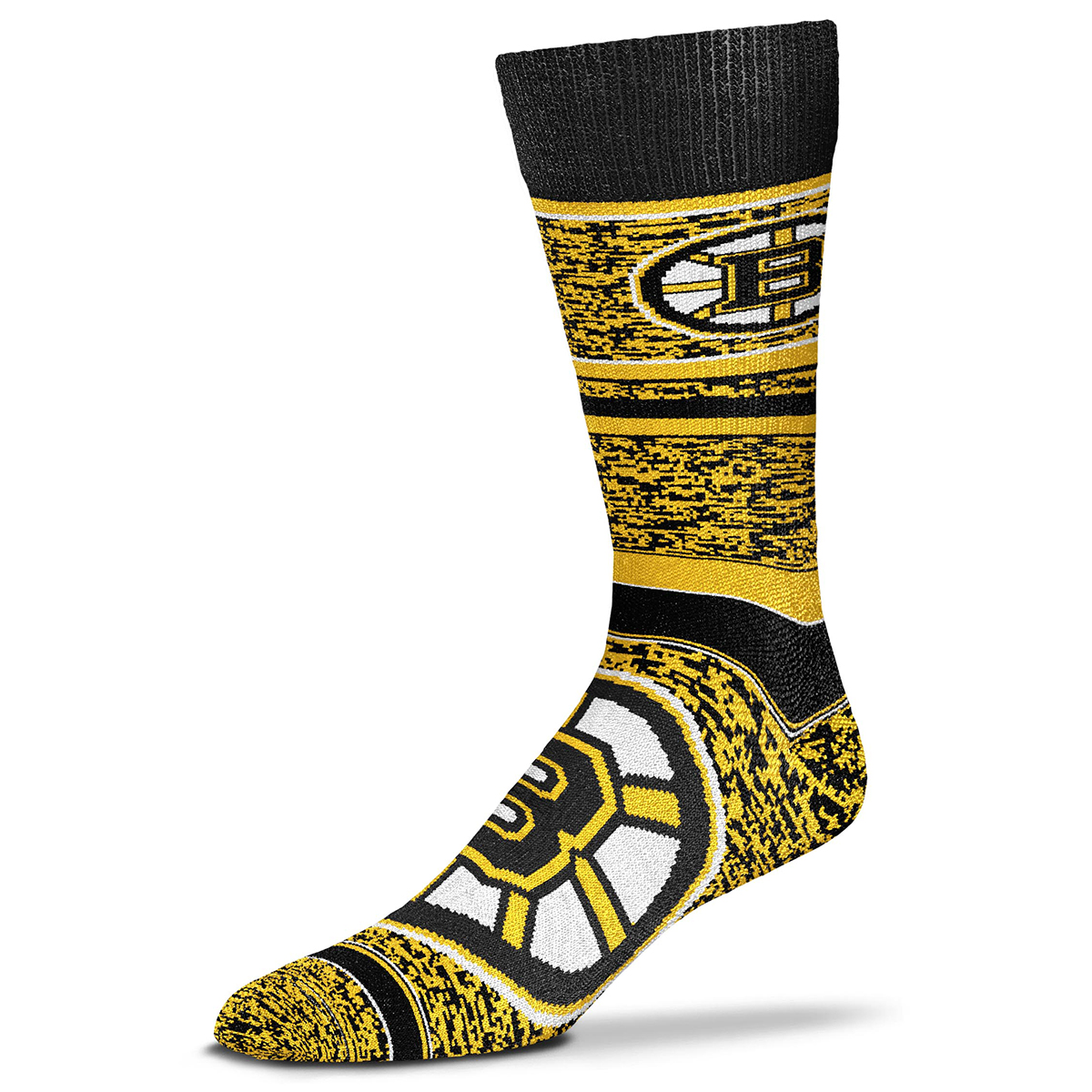 Boston Bruins Men's Game Time Dress Sock - Black, L