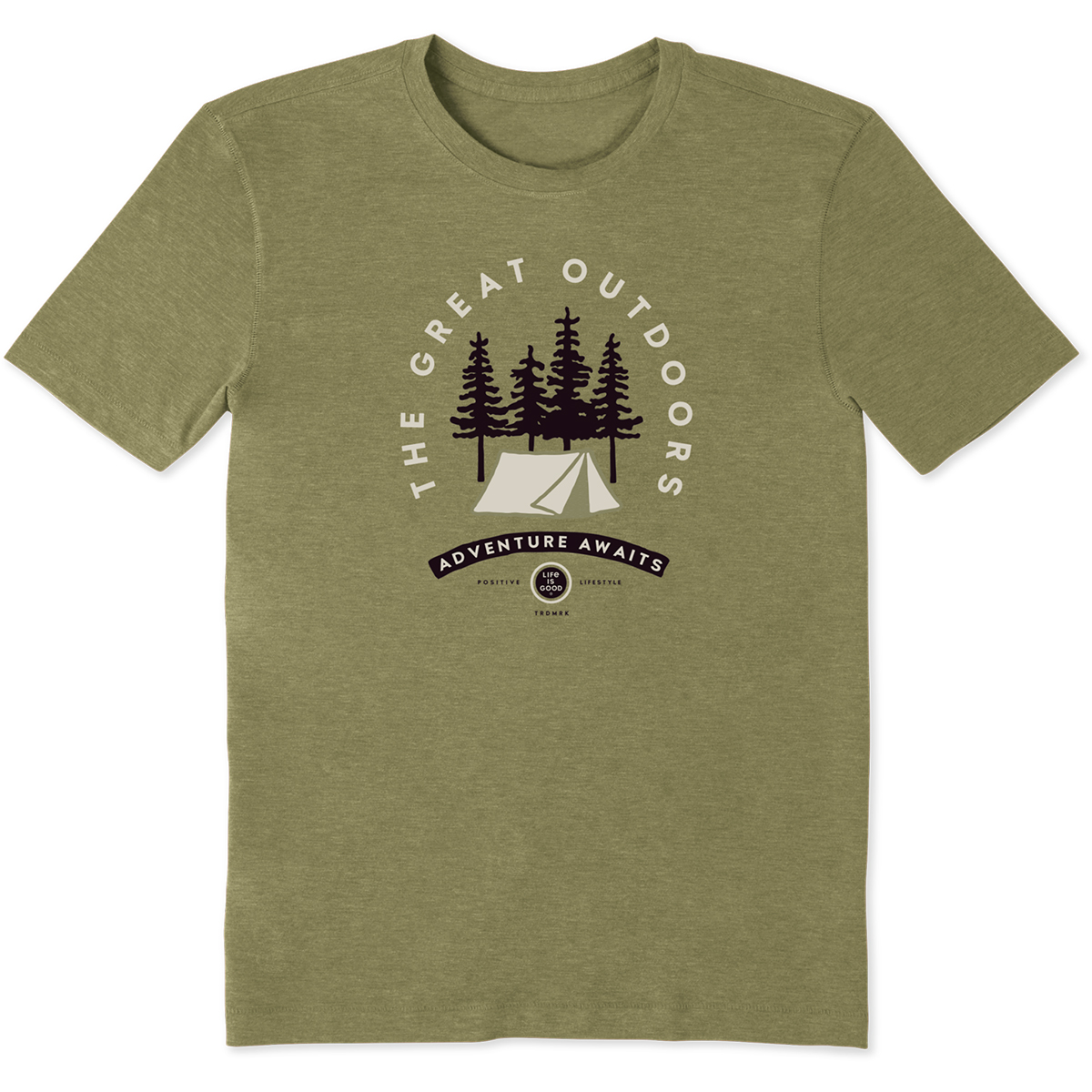 Life Is Good Men's Adventure Awaits Tee - Green, L