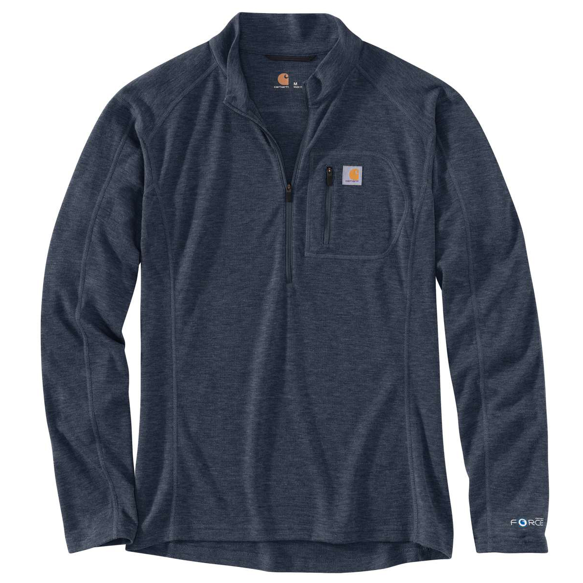 Carhartt Men's Base Force Heavyweight Poly Wool Quarter Zip Top, Blue