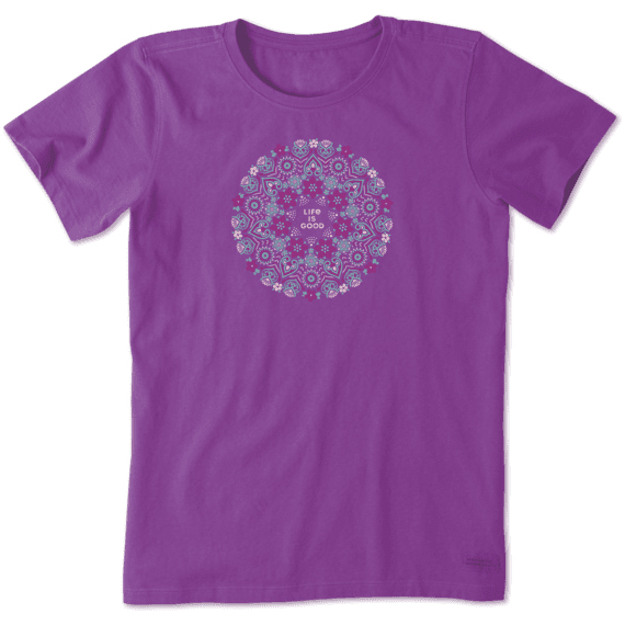 Life Is Good Women's Short-Sleeve Wildflower Tee - Purple, XL