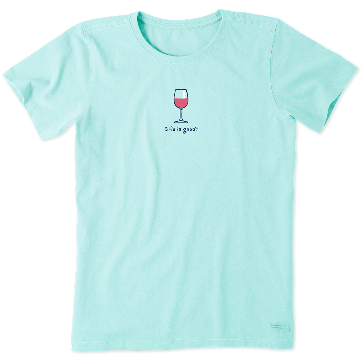 Life Is Good Women's Short-Sleeve Wine Glass Tee - Blue, XL